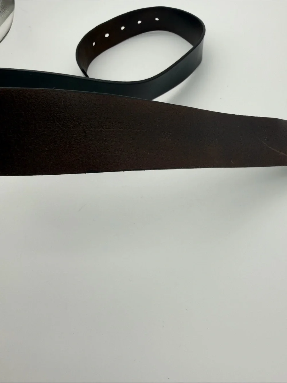 Columbia Dark Brown Leather Belt with Silver Buckle